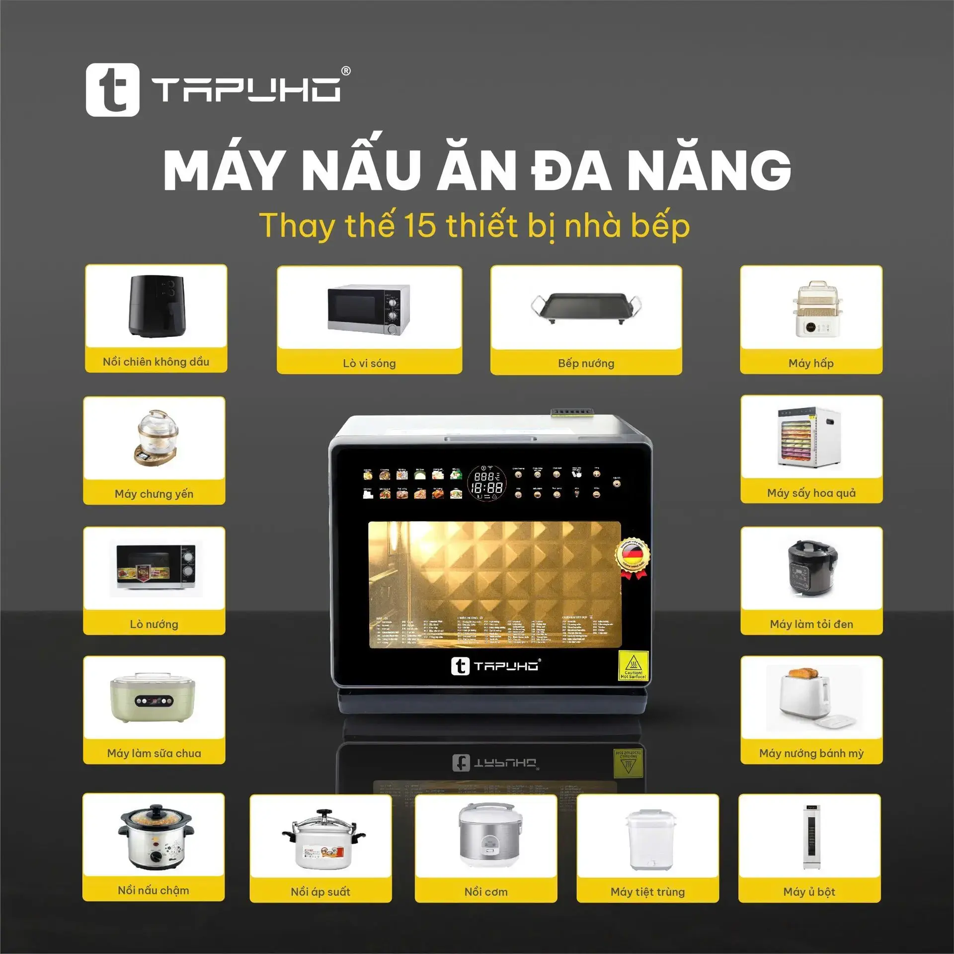 Máy nấu ăn đa năng TAPUHO có tốn điện không